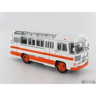 Soviet Autobus SAB700007 PAZ 672M, weiss/orange, Panoramabus, o. Vitrine Massstab 1:43