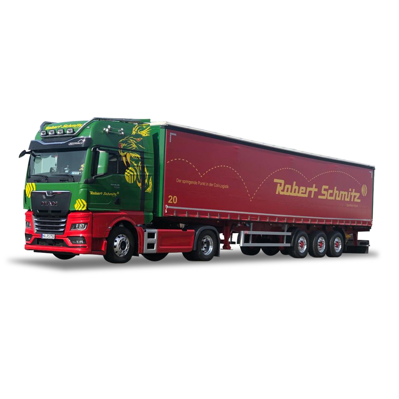 Herpa 956154 MAN TGX GX Indiv Gardinenplanen Sattelzug Robert Schmi