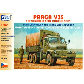 SDV 87108 Bausatz Praga V3S HR Pritschwagen mit Ladekran  Mastab 1:87