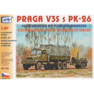 SDV 87113  Bausatz Praga V3S + PK-26 Pritsche mit Pane + Anhnger Mastab 1:87