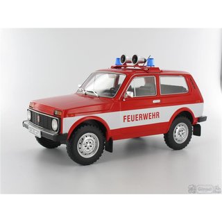 Model Car Group MCG18006 Lada Niva, Feuerwehr, rot,  ohne Vitrine, 1978  Massstab 1:18