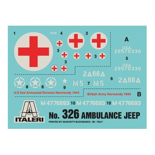 ITALERI 510000326 1:35 1/4 Ton 4x4 Krankenwagen Jeep