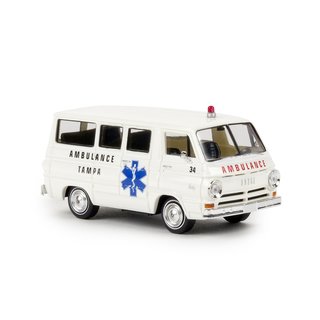 Brekina 34323 Dodge A 100 Bus, Tampa Ambulance (USA) Mastab: 1:87