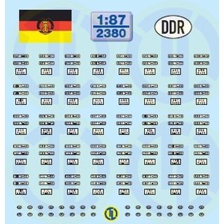 TL Decals 2380 DDR Kfz-Kennzeichen ab 1976  Mastab 1:87