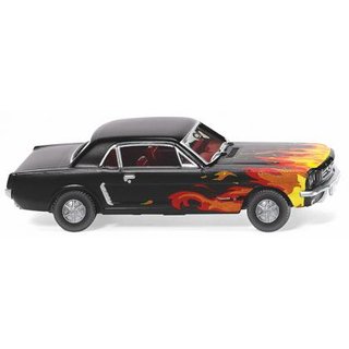Wiking 020503 Ford Mustang Coup, schwarz mit Flammendecor  Mastab: 1:87
