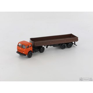 RK-Modelle TT0138-B-or-bn MAZ 503 Pritschensattelzug FH orange/Auflieger braun  Mastab: 1:120