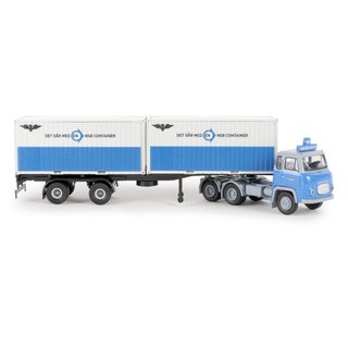 Brekina 85186 Scania LBS 76 2x 20ft-Containersattelzug, NSB Mastab: 1:87