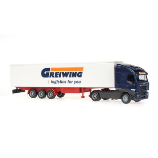 RIETZE 60853 Iveco Stralis SZ ?Sped. Greiwing Massstab: H0
