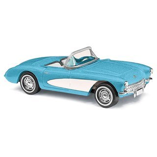 *Busch 45411 Chevrolet Corvette Cabrio 1956, blau  Mastab 1:87