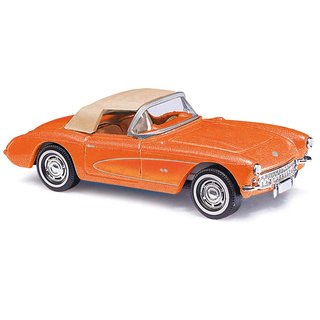 Busch 45428 Chevrolet Corvette Cabrio, orange, Metallica 1956  Mastab 1:87