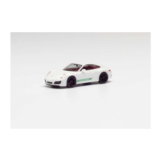 Herpa 420556 Porsche 911 (992 )Carrera 2 Coupe, wei mit schwarzen Felgen  Mastab 1:87