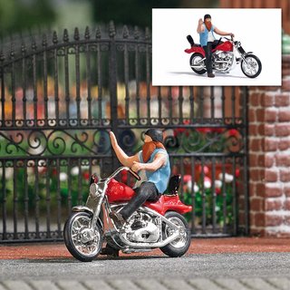 Busch 7861 Action Set: US Motorrad mit Biker  Spur H0