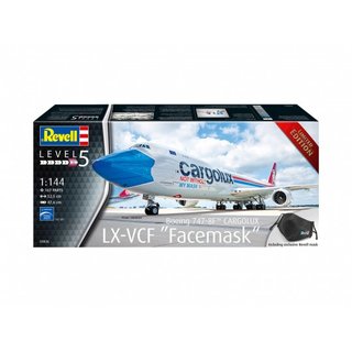 Revell 03836 Boeing 747-8F CARGOLUX LX-VCF, Facemask, ltd. Edition  Mastab 1:144