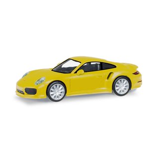Herpa 028615-003 Porsche 911 Turbo, racinggelb  Mastab 1:87