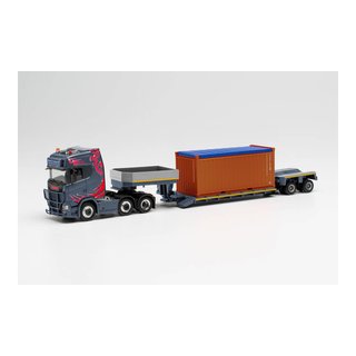 Herpa 313698 Scania CS20 HD 6x2 Tieflade-Sattelzug mit Container, Oehlrich  Mastab 1:87