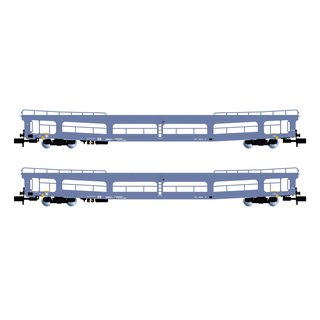 Arnold HN4409 DR, 2-tlg. Set, Autotransportwagen, DDm, in blauer Lackierung, Ep. IV-V Spur N