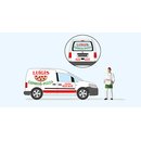 Preiser 33266 Pizza-Lieferdienst. Volkswagen Caddy  Spur H0