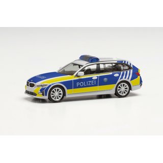 Herpa 097000 BMW 3er Touring, Polizei Bayern, wei  Mastab 1:87