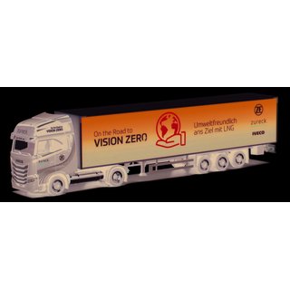 Herpa 948388 Iveco S-Way LNG Koffer-Sattelzug, Zureck / Vision Zero  Mastab: 1:87