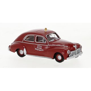 Brekina 92983 Peugeot 203, mit Gelblicht, rot, 1948  Mastab: 1:87