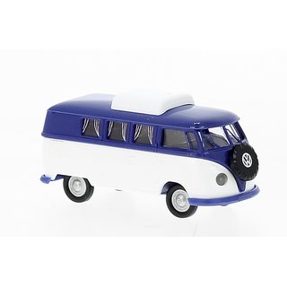 Brekina 31618 VW T1b Camper, mit Hubdach, blau/wei, 1960  Mastab: 1:87