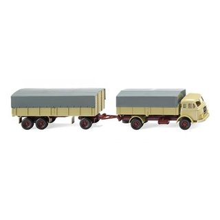 Wiking 041702 Henschel Pritschenhngerzug, beige  Mastab 1:87