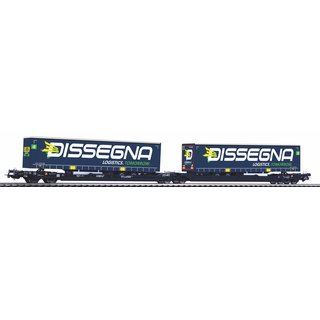 Piko 24600 Spur  H0 Taschenwagen T3000e Wascosa mit 2, Dissegna, Trailern SBB, Ep. VI