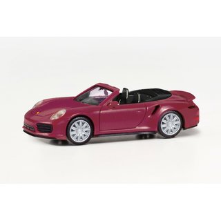 Herpa 038928-002 Porsche 911 Turbo Cabrio, rubinrot metallic  Mastab 1:87