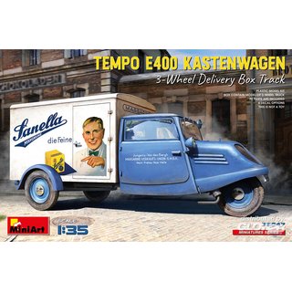 Glow2b MiniArt 6460038047  Tempo E400 Kastenwagen 3-Wheel Delivery Box Track Mastab: 1:35