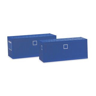 Herpa 053600-003  Baucontainer, blau, 2 Stck  Mastab 1:87