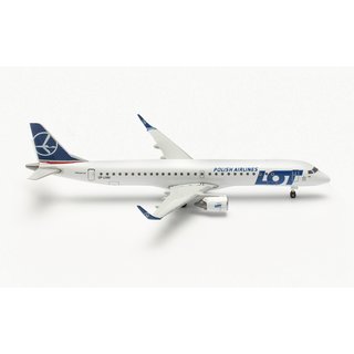 Herpa 536325-001 Embraer E195, LOT Polish Airlines  Mastab 1:500