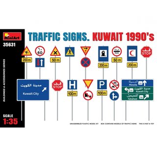 MiniArt 550035631 Mastab: 1:35 Verkehrszeichen Kuwait 1990