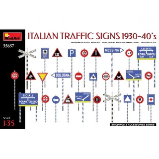 MiniArt 550035637 Mastab: 1:35 Verkehrszeichen Italien 1930-40