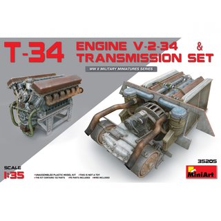 MiniArt 550035205 Mastab: 1:35 T-34 Motor (V-2-34) m.Getriebeblock