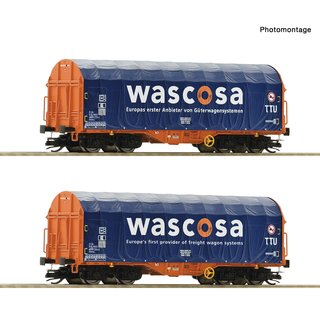 Roco 6680006 2-tlg. Set: Schiebeplanenwagen, Wascosa, Ep.VI  Spur TT