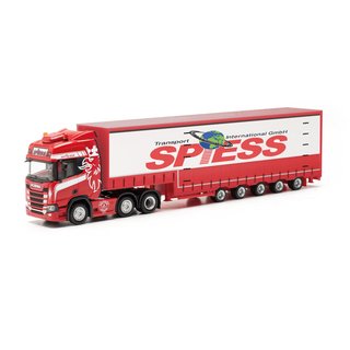 *Herpa 317016 Scania CS 20 HD 6x2 Volumenplanen-Sattelzug, Spiess  Mastab 1:87