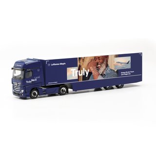 Herpa 317054 MB Actros Gigasp. verkl. Koffer-Sattelzug, Lufthansa  Mastab 1:87