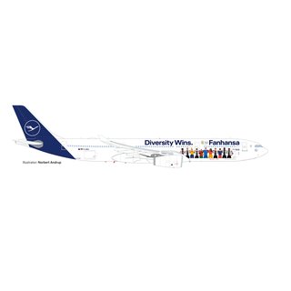 Herpa 537216 Airbus A330-300, Lufthansa, Fanhansa Diversity Wins  Mastab 1:500