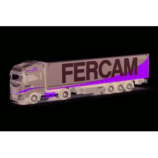 Herpa 315029 Iveco S-Way LNG Gardinenplanen-Sattelzug, Fercam (I)  Mastab 1:87