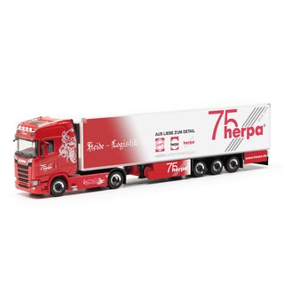 *Herpa 317733 Scania CS 20 HD Khlkoffer-Sattelzug, Heide Logistik / 75 Jahre Herpa Mastab 1:87
