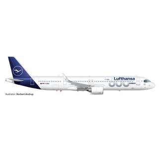 Herpa 537490 Airbus A321neo, Lufthansa 600th Airbus  Mastab 1:500