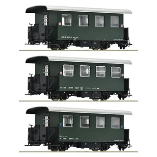 Roco 6240001 3-tlg. Set: Schmalspur-Personenwagen, BB, Ep. IV-V  Spur H0e
