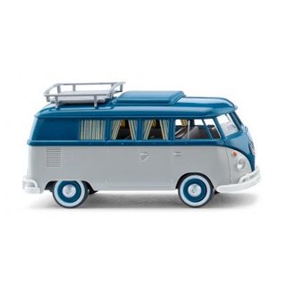 Wiking 079742 VW T1 Campingbus - achatgrau/grnblau  Mastab 1:87