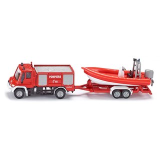 SIKU-Modelle 163600100 Unimog Feuerwehr mit Boot