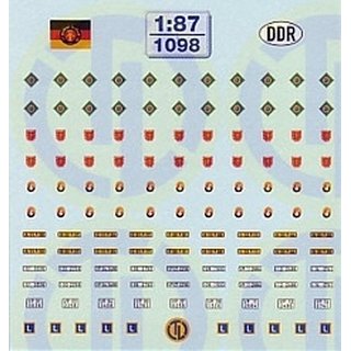 TL Decals 1098 Diverse DDR-Organe, ZV, GST, PO, Fahrsch. Mastab 1:87