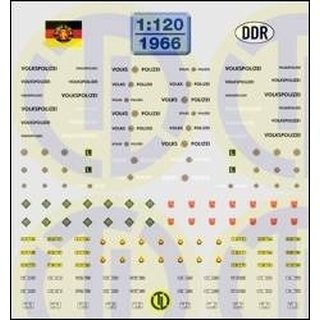 TL Decals 1966 Diverse DDR-Organe GST, DDR-Polizei usw.  Mastab 1:120